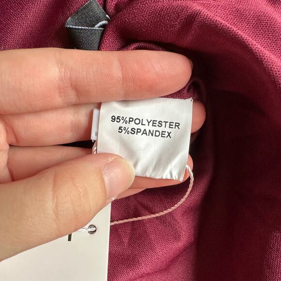 Loragal Feather Mini Dress NWT Burgundy Y2K Glam Party Editorial Vibes - Picture 9 of 9